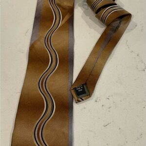 Giovanni Seta Elegant Gold & Black Men's Silk Tie